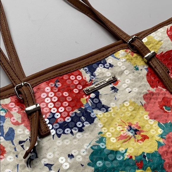 One Nine West "It Girl" Floral Blue Tote - Picture 8 of 12